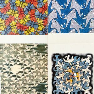 Lot of 4 Vintage Abstract Art Print Postcards 4x6 Retro MCM Art Gallery Wall